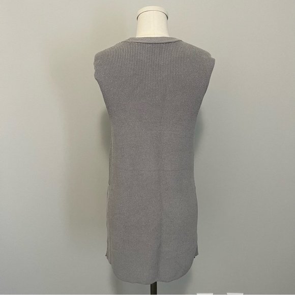 Aritzia Wilfred Palmier Sweater Sleeveless Crew Neck Sweater Tunic Light Gray - Picture 10 of 14